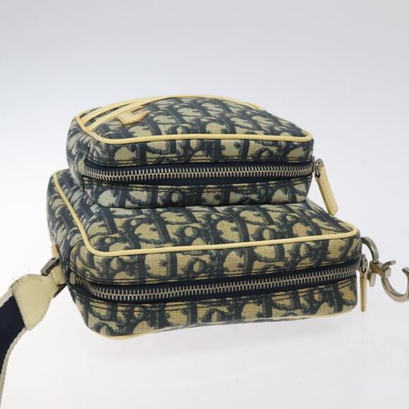 DIOR Trotter Canvas Shoulder Bag Navy Gold - Picture 6 of 16